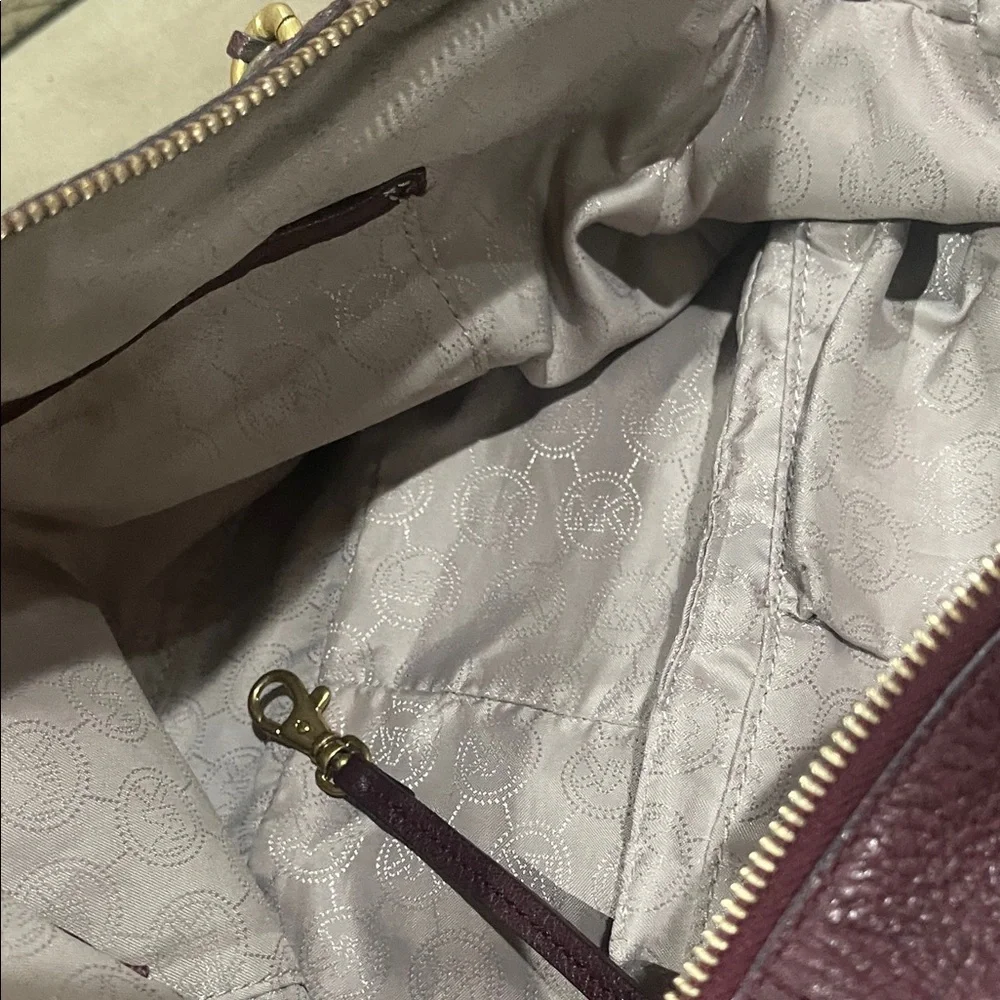 Michael Kors Burgundy Satchel with Gold Accents - Picture 8 of 9